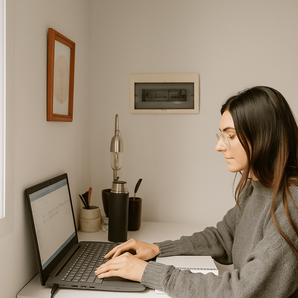 Tamara Bianchi psicologa en escritorio